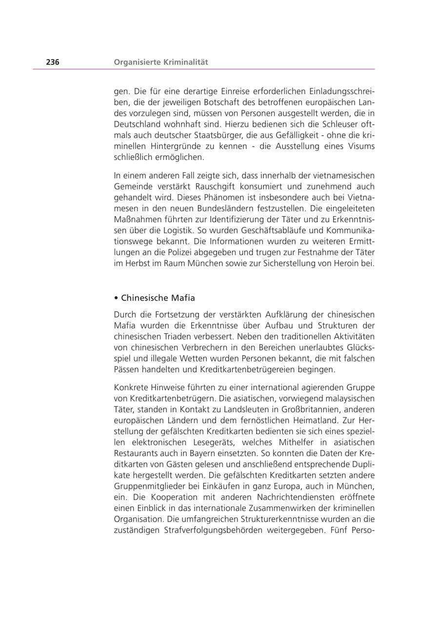 Seite 237 des Verfassungsschutzbericht 2001 Bayern