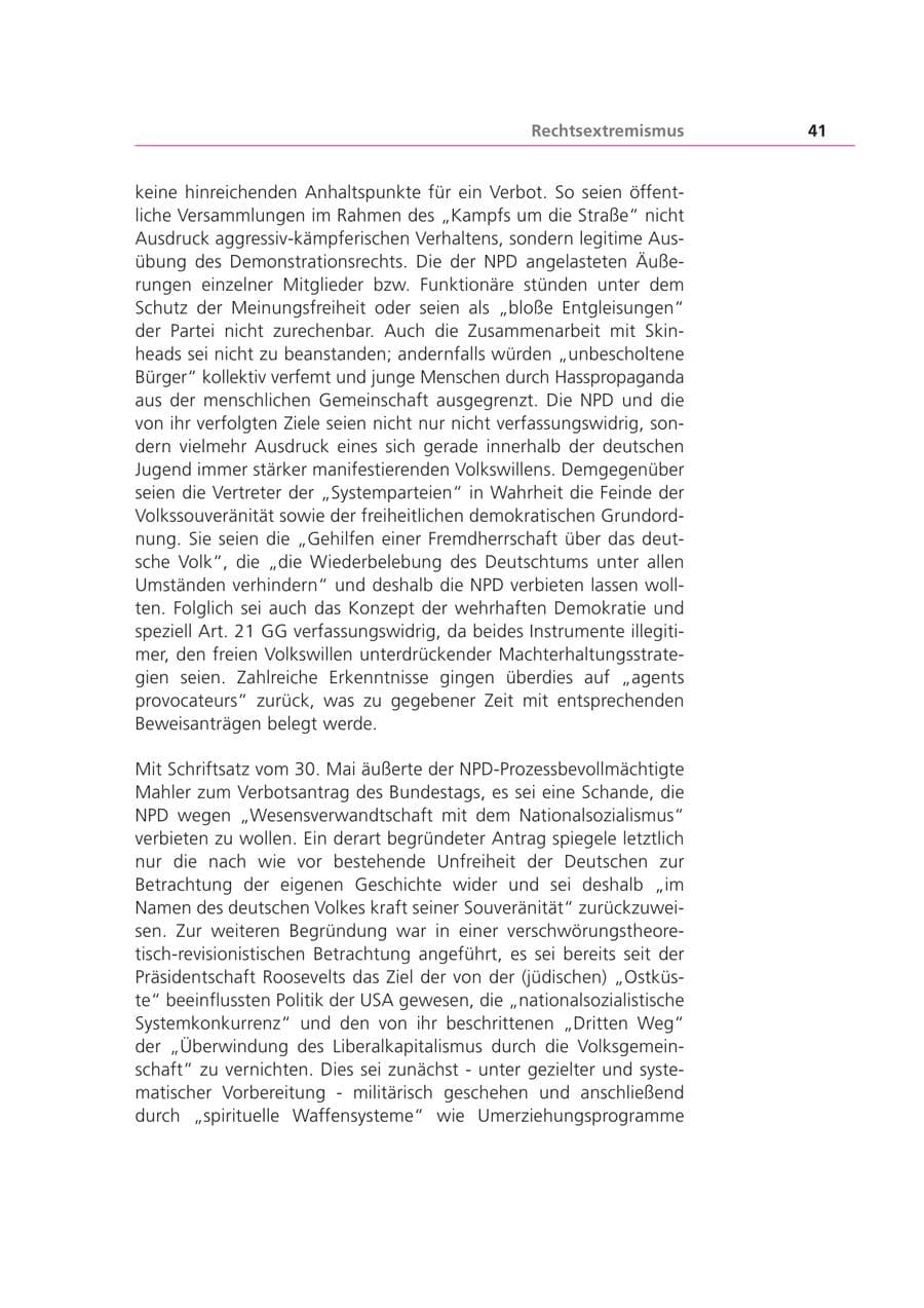 Seite 42 des Verfassungsschutzbericht 2001 Bayern