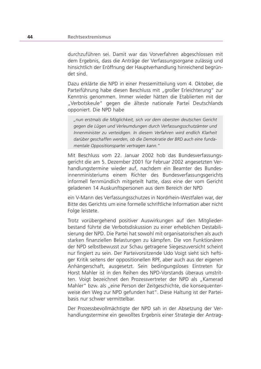 Seite 45 des Verfassungsschutzbericht 2001 Bayern