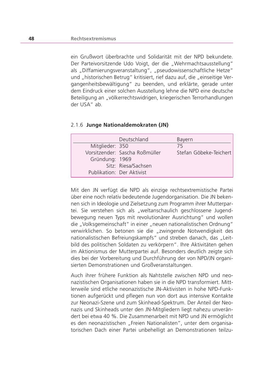 Seite 49 des Verfassungsschutzbericht 2001 Bayern