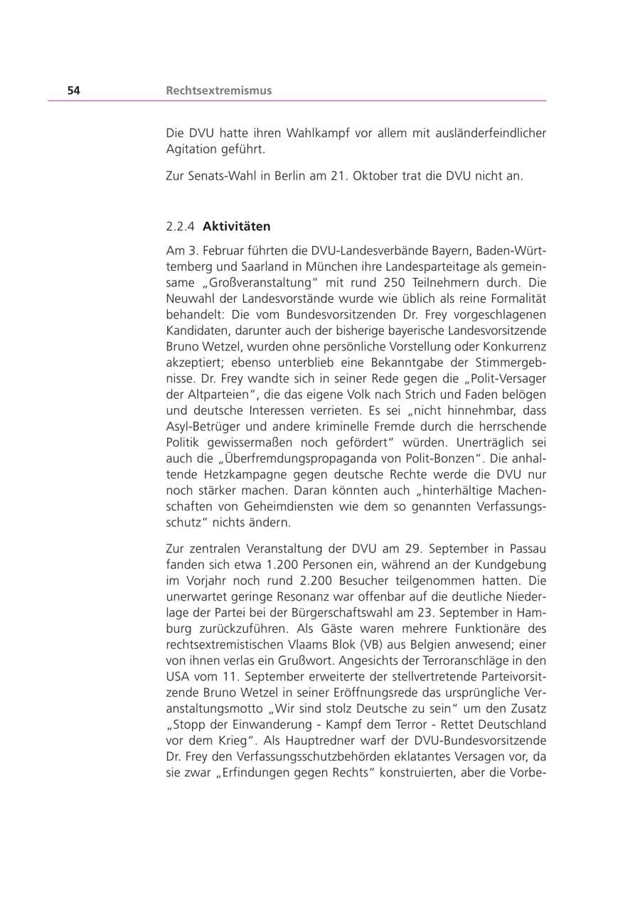 Seite 55 des Verfassungsschutzbericht 2001 Bayern