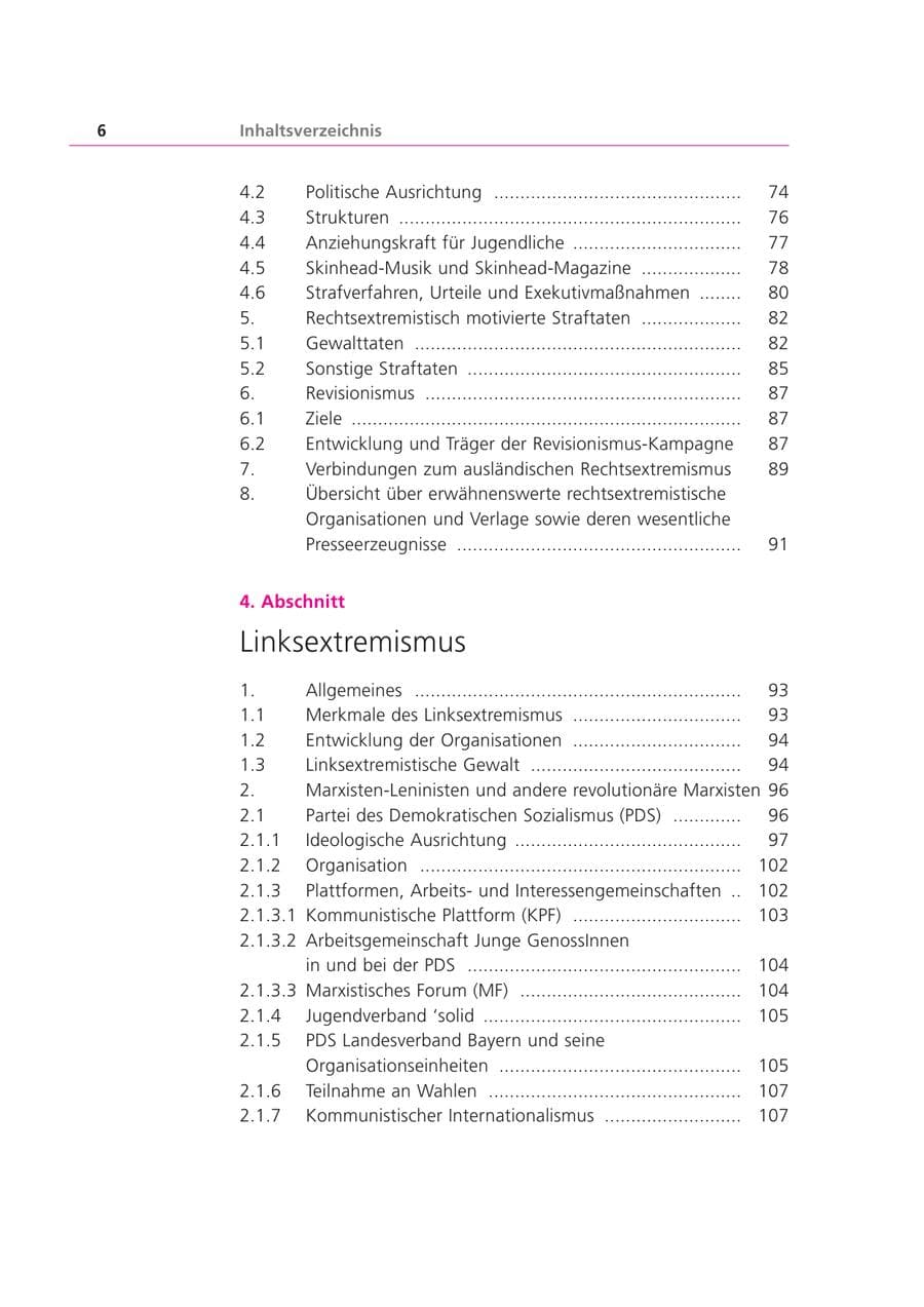 Seite 7 des Verfassungsschutzbericht 2001 Bayern