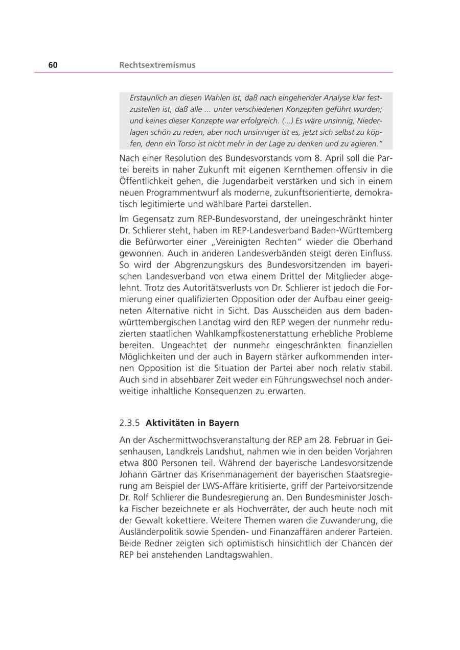 Seite 61 des Verfassungsschutzbericht 2001 Bayern