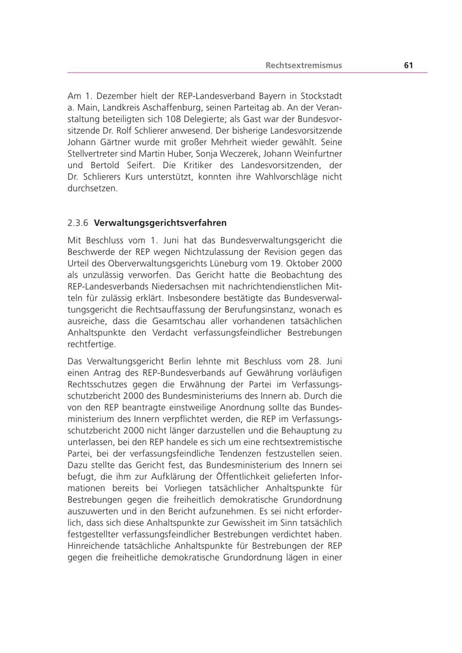 Seite 62 des Verfassungsschutzbericht 2001 Bayern