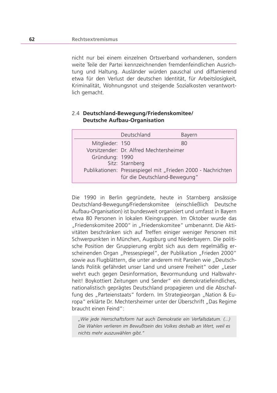 Seite 63 des Verfassungsschutzbericht 2001 Bayern