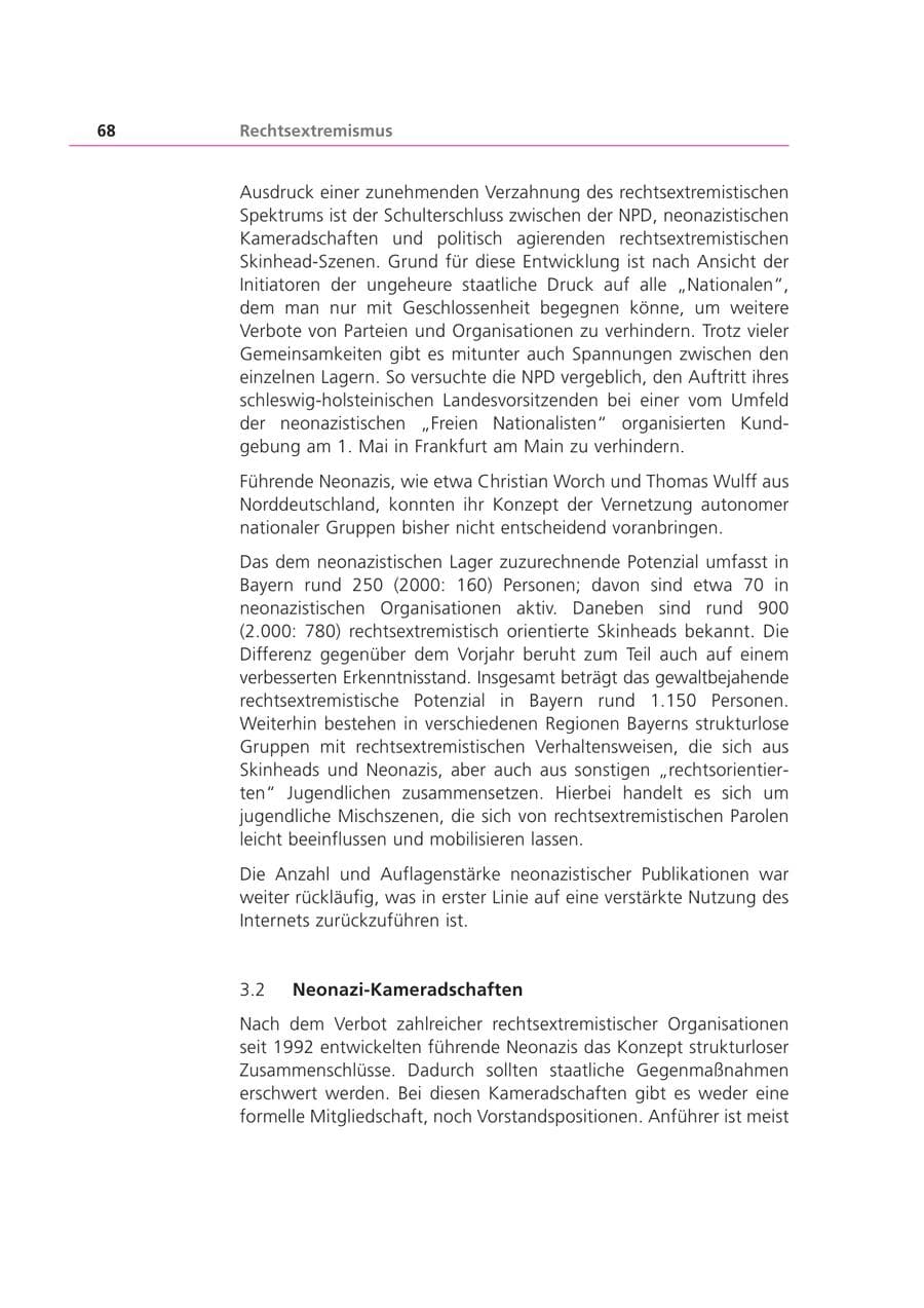 Seite 69 des Verfassungsschutzbericht 2001 Bayern