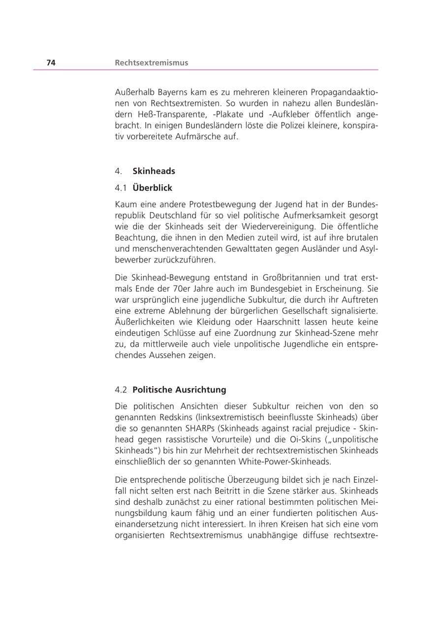 Seite 75 des Verfassungsschutzbericht 2001 Bayern