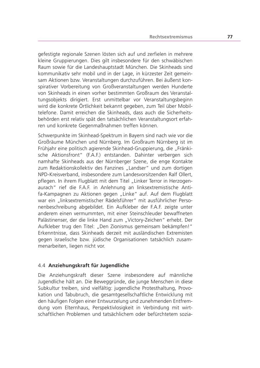 Seite 78 des Verfassungsschutzbericht 2001 Bayern