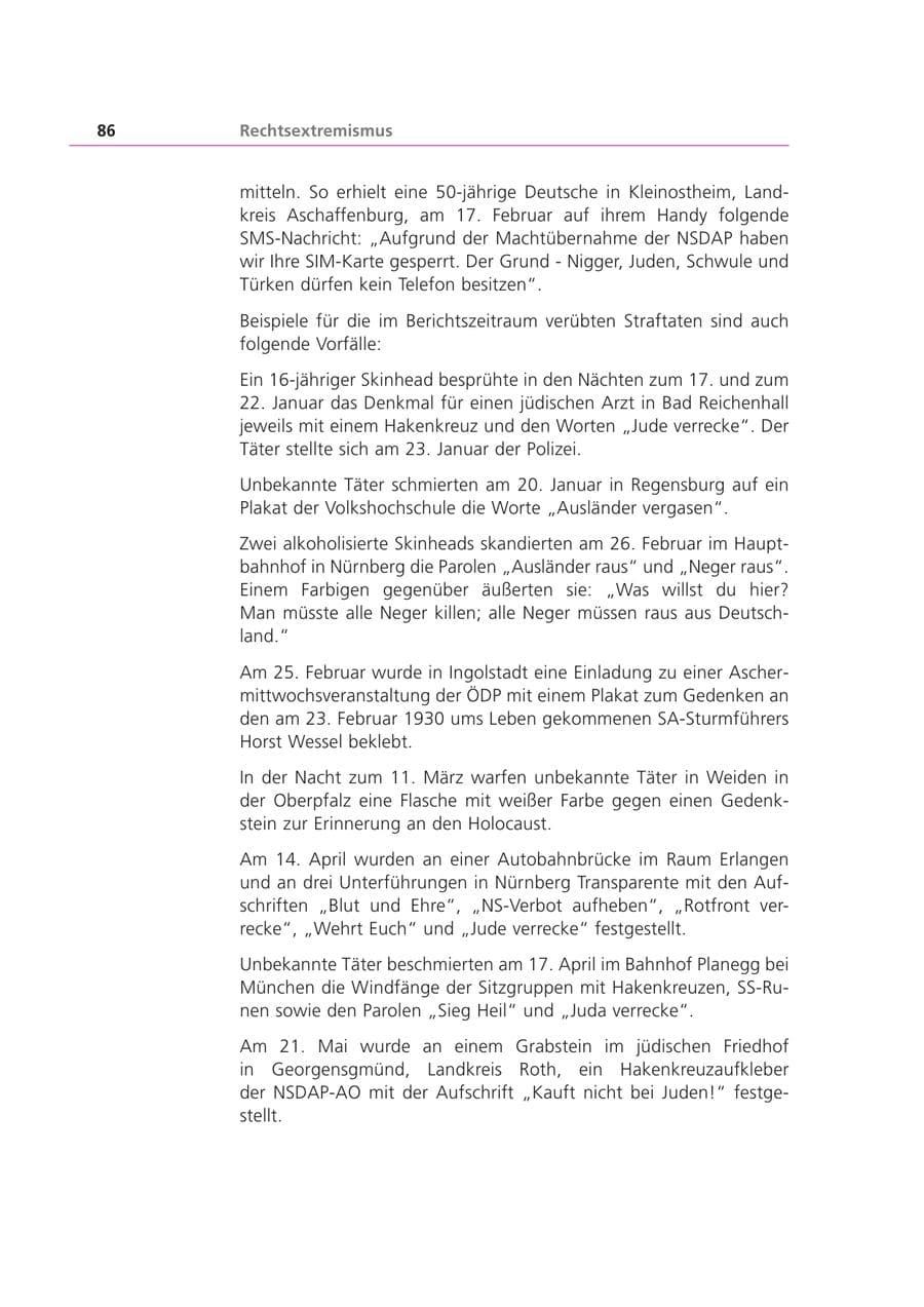 Seite 87 des Verfassungsschutzbericht 2001 Bayern