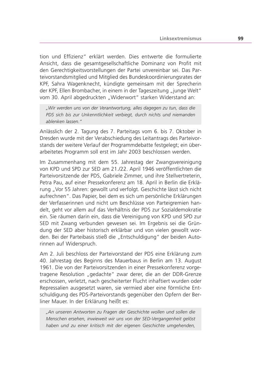 Seite 100 des Verfassungsschutzbericht 2001 Bayern