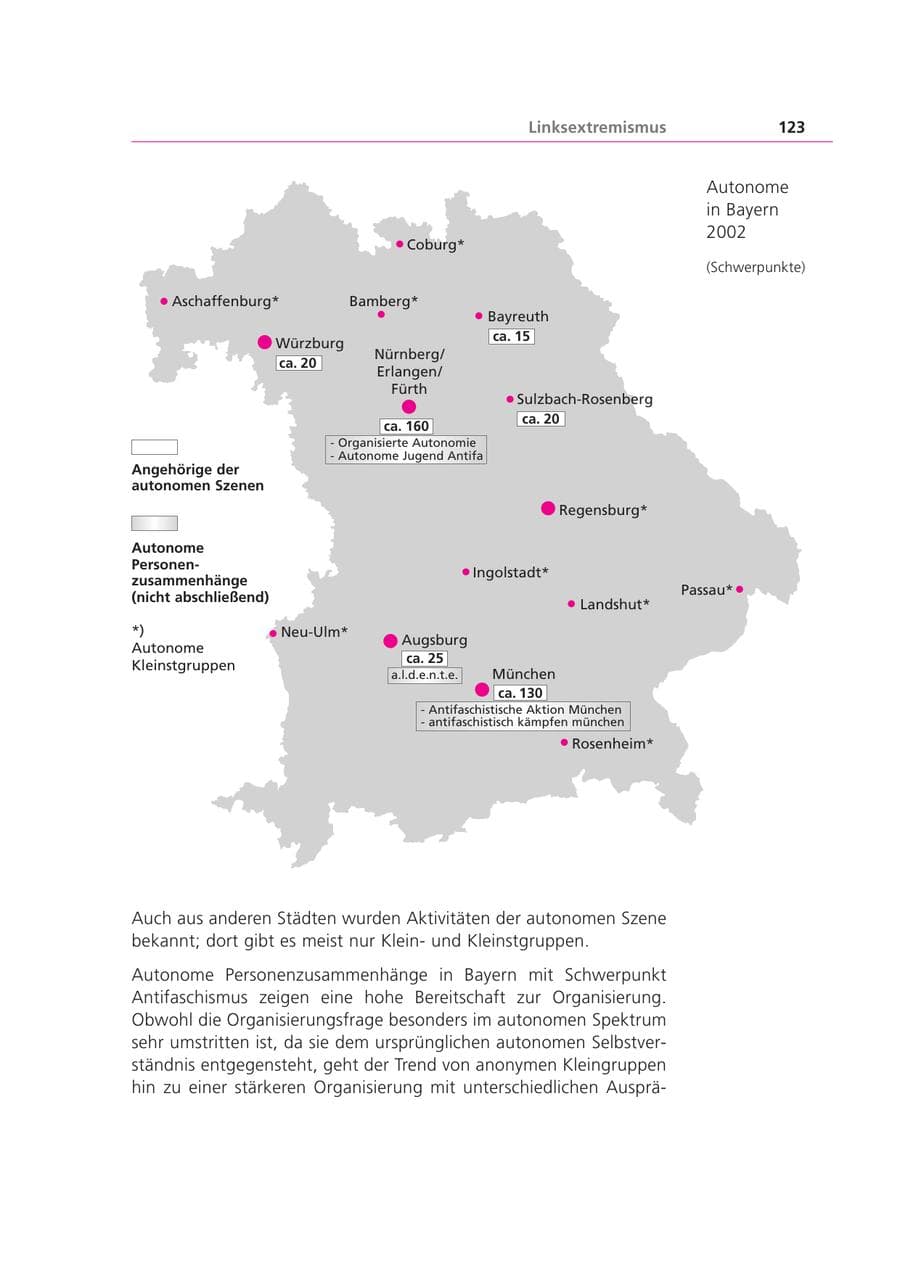 Seite 123 des Verfassungsschutzbericht 2002 Bayern