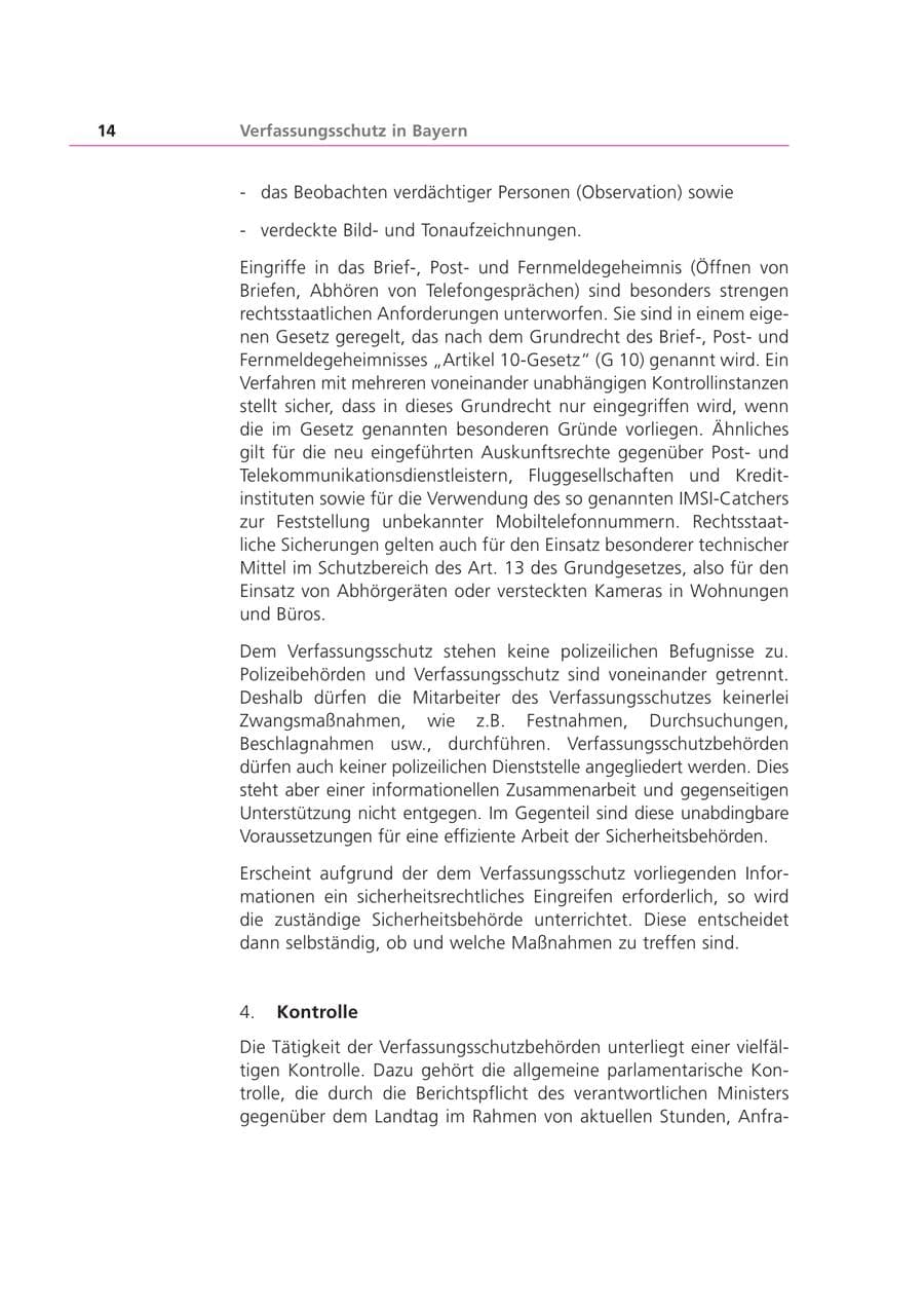 Seite 14 des Verfassungsschutzbericht 2002 Bayern