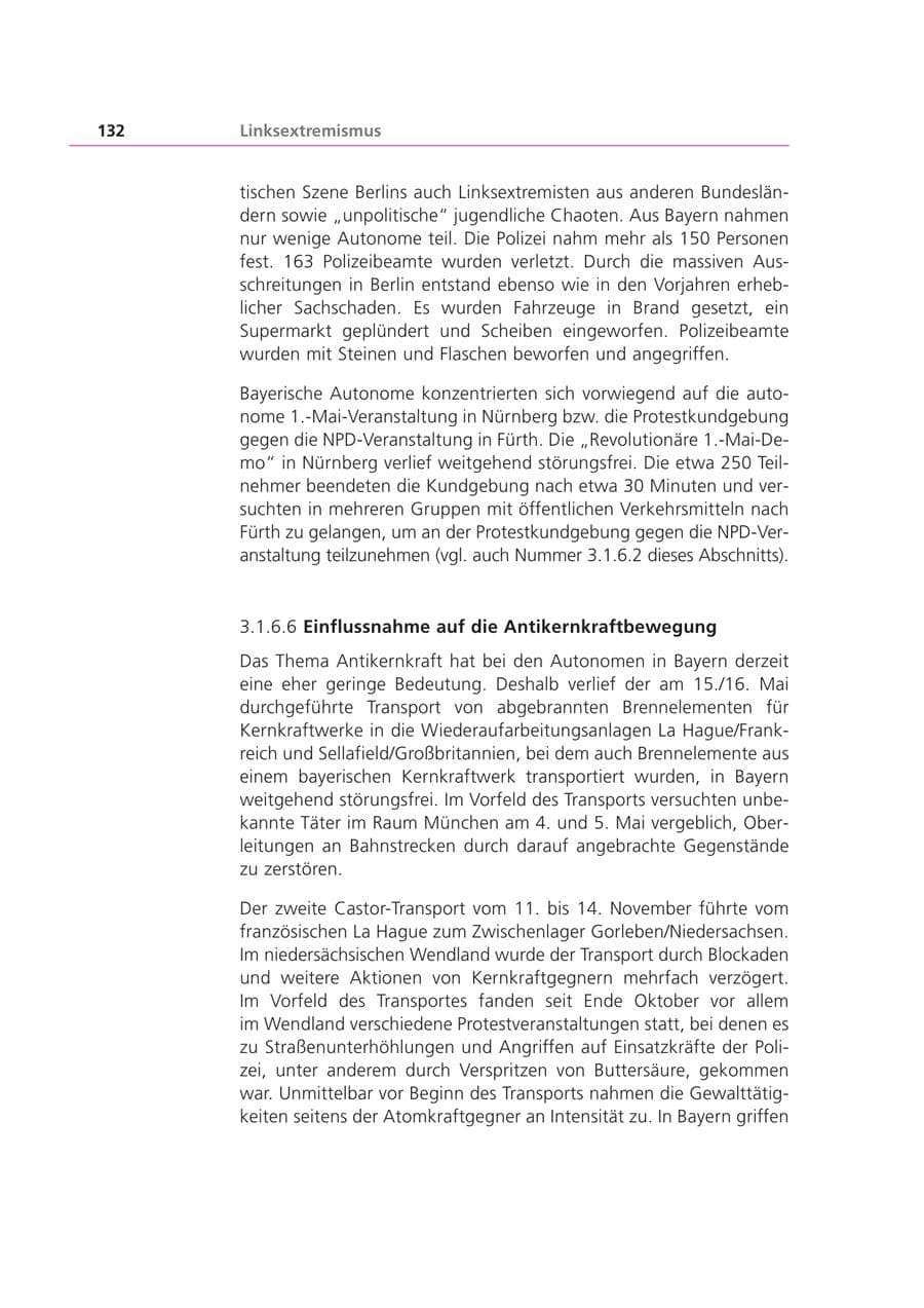 Seite 132 des Verfassungsschutzbericht 2002 Bayern