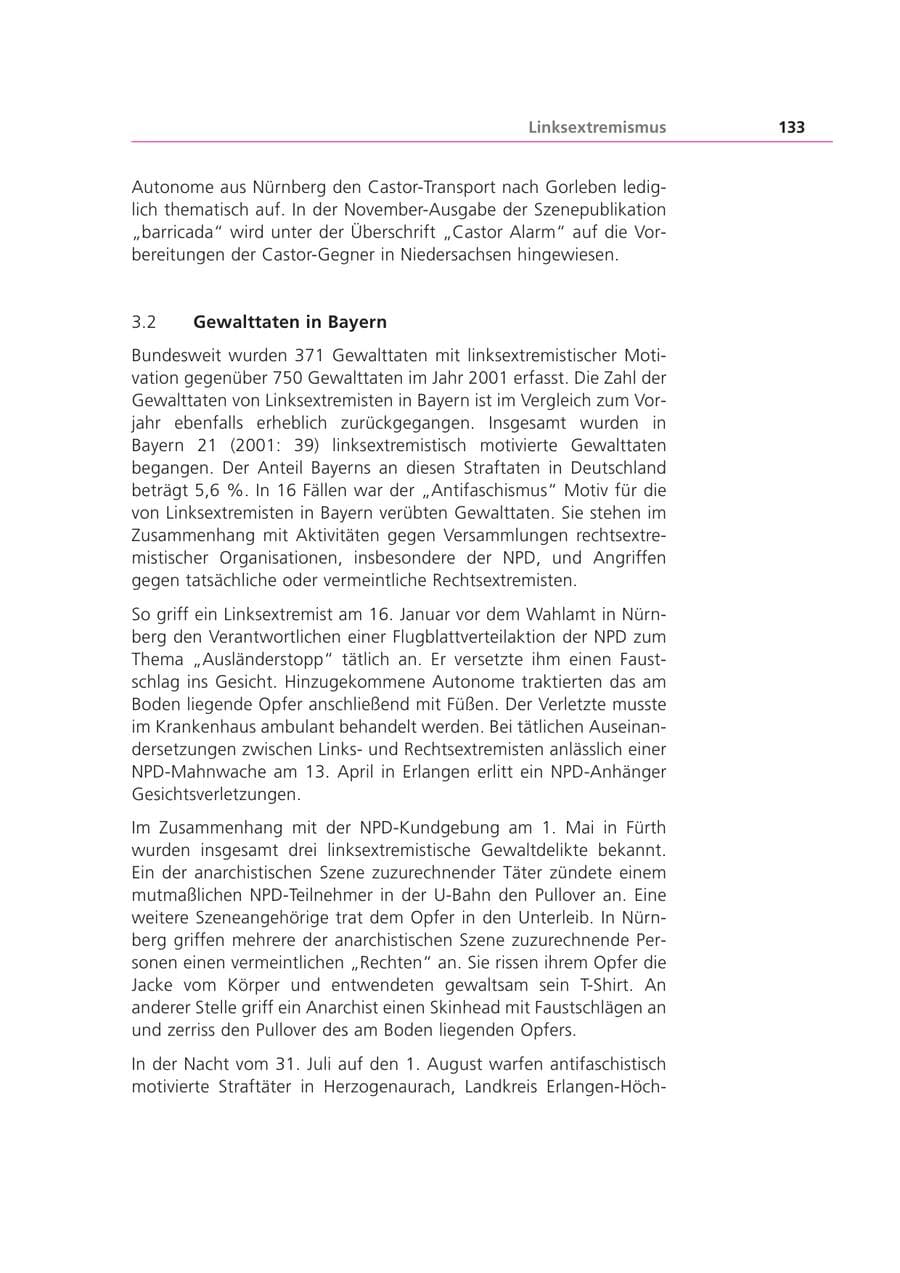 Seite 133 des Verfassungsschutzbericht 2002 Bayern