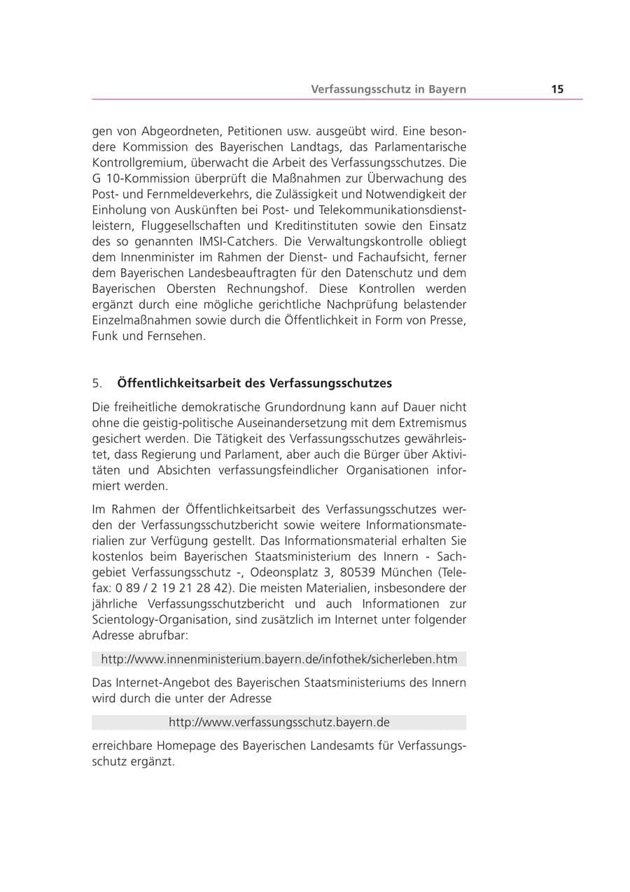 Seite 15 des Verfassungsschutzbericht 2002 Bayern