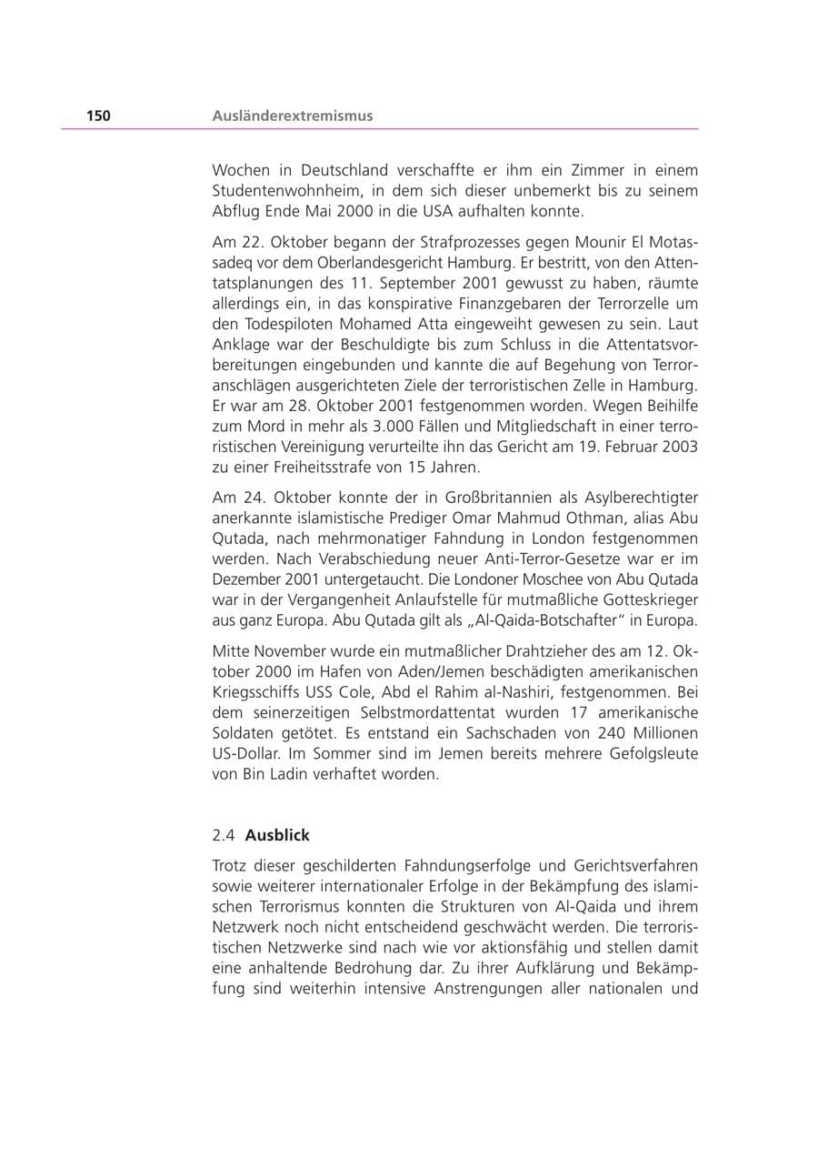 Seite 150 des Verfassungsschutzbericht 2002 Bayern