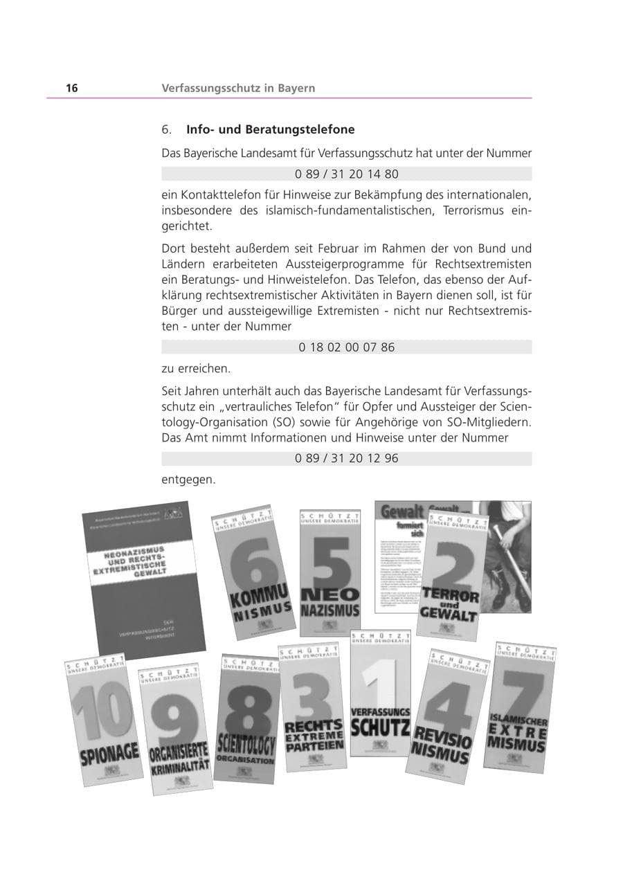 Seite 16 des Verfassungsschutzbericht 2002 Bayern