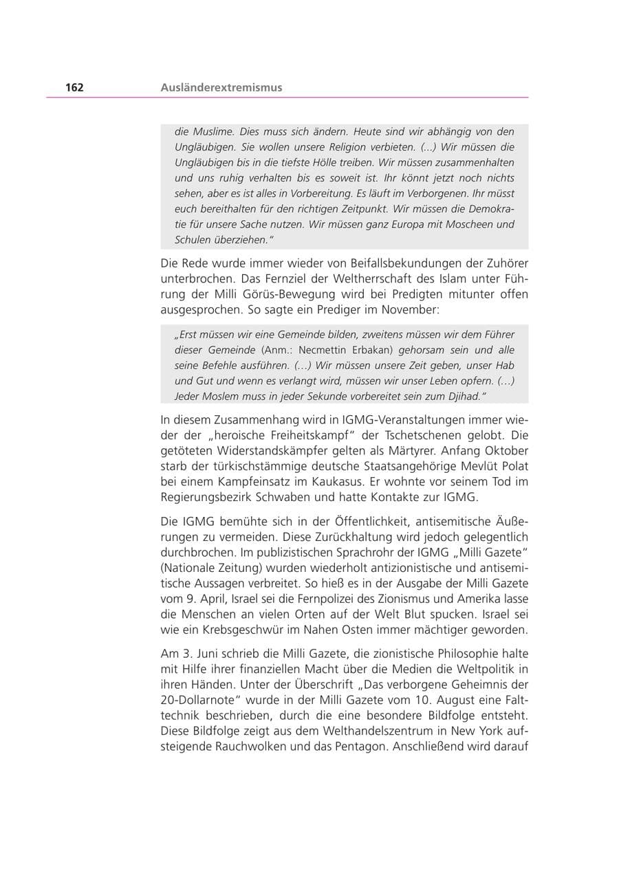 Seite 162 des Verfassungsschutzbericht 2002 Bayern