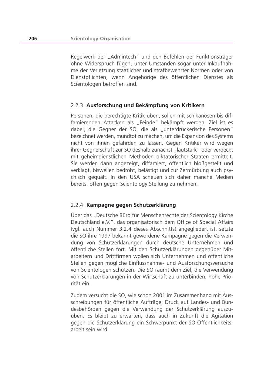 Seite 206 des Verfassungsschutzbericht 2002 Bayern