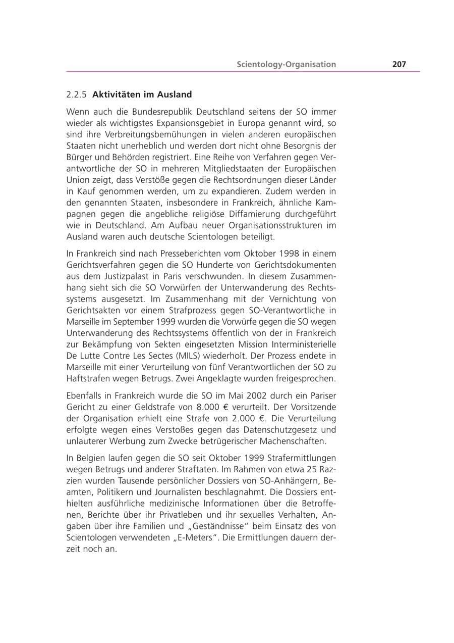 Seite 207 des Verfassungsschutzbericht 2002 Bayern