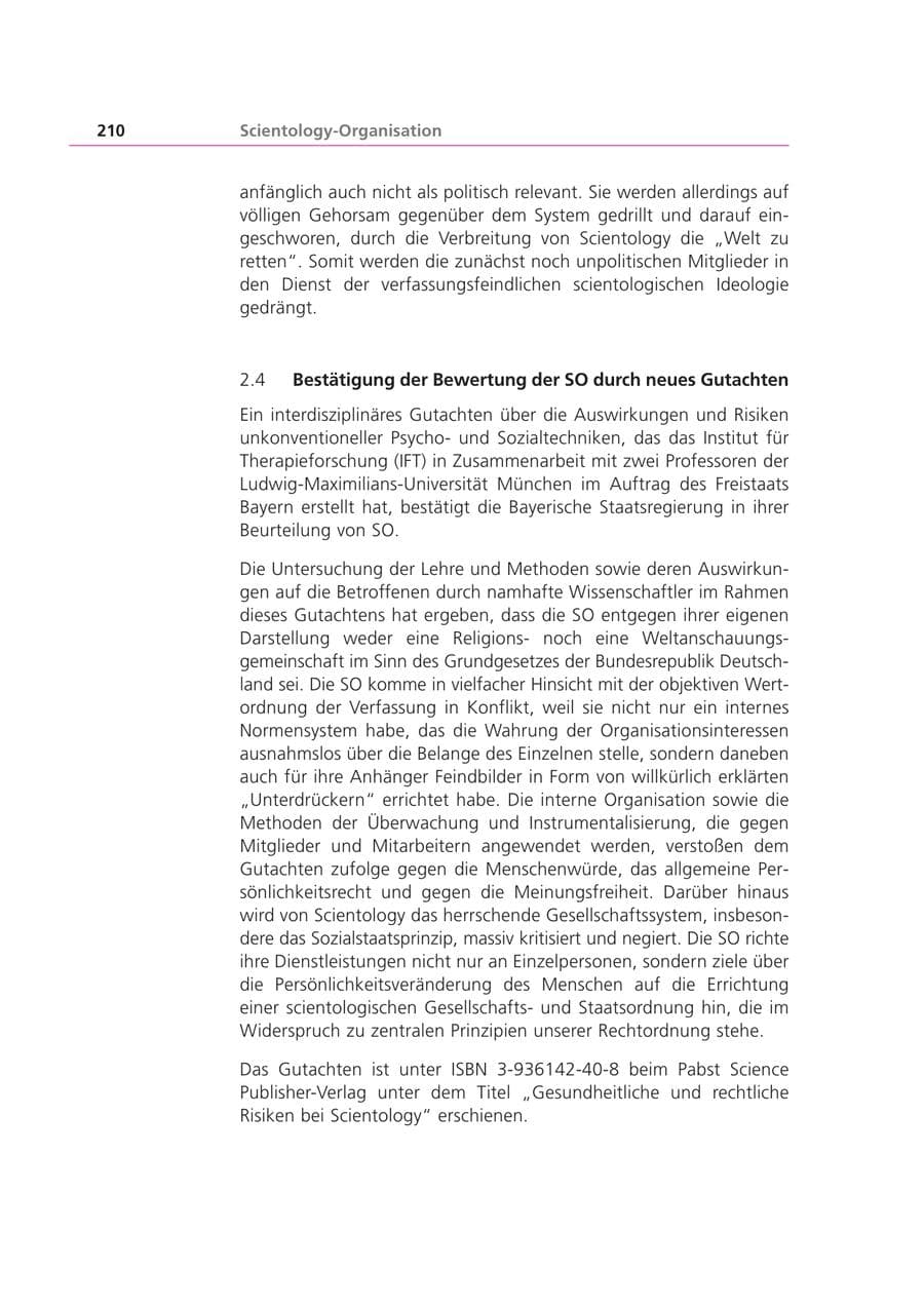 Seite 210 des Verfassungsschutzbericht 2002 Bayern