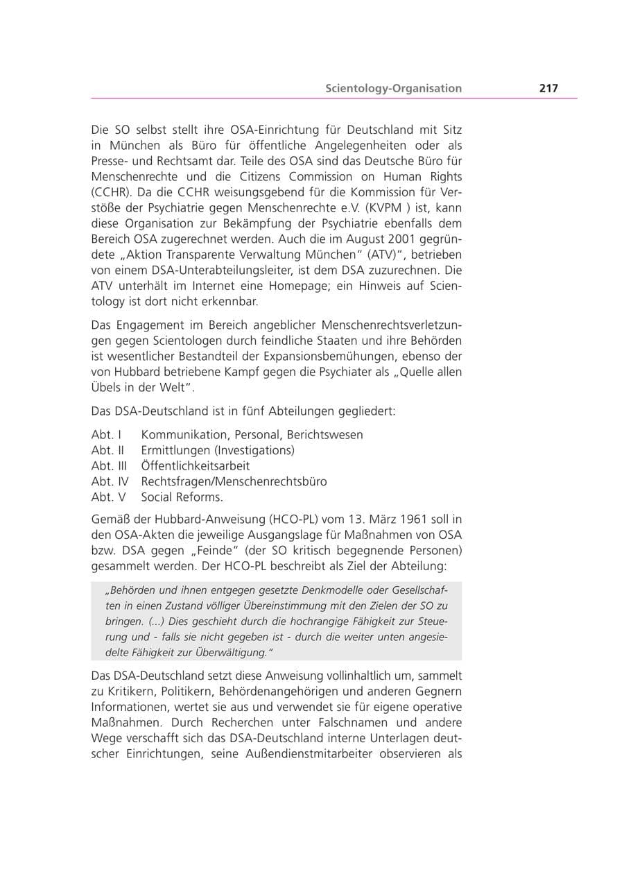 Seite 217 des Verfassungsschutzbericht 2002 Bayern