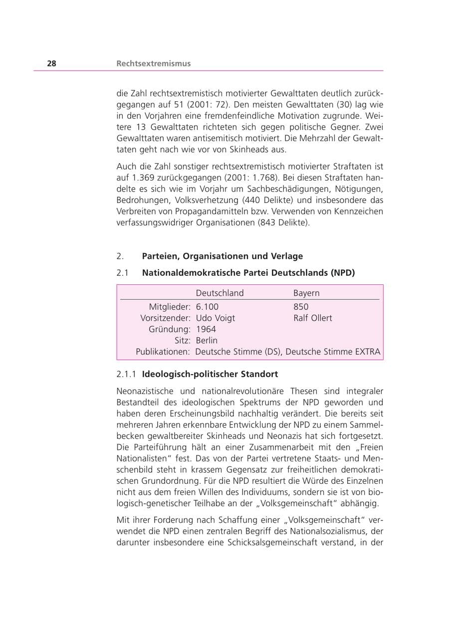 Seite 28 des Verfassungsschutzbericht 2002 Bayern
