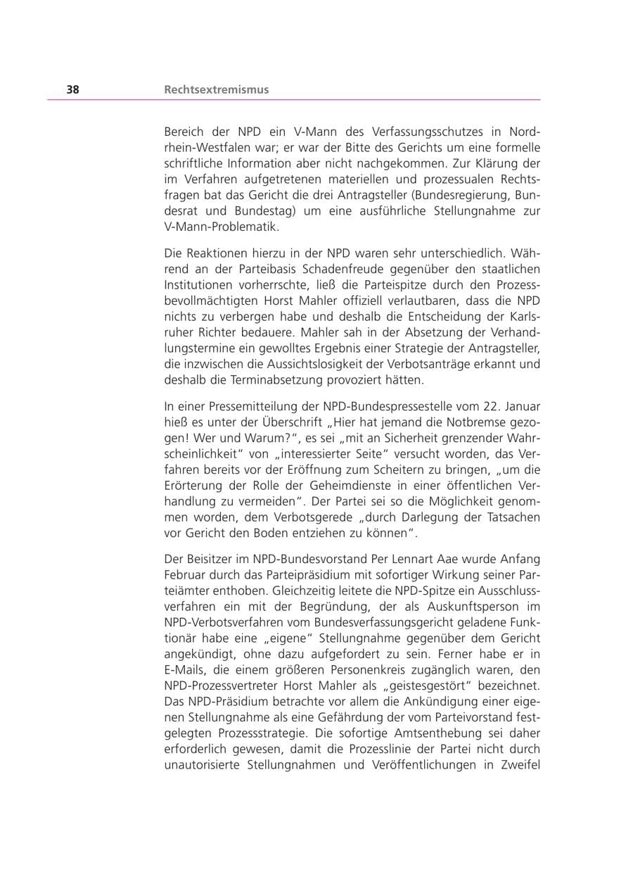 Seite 38 des Verfassungsschutzbericht 2002 Bayern