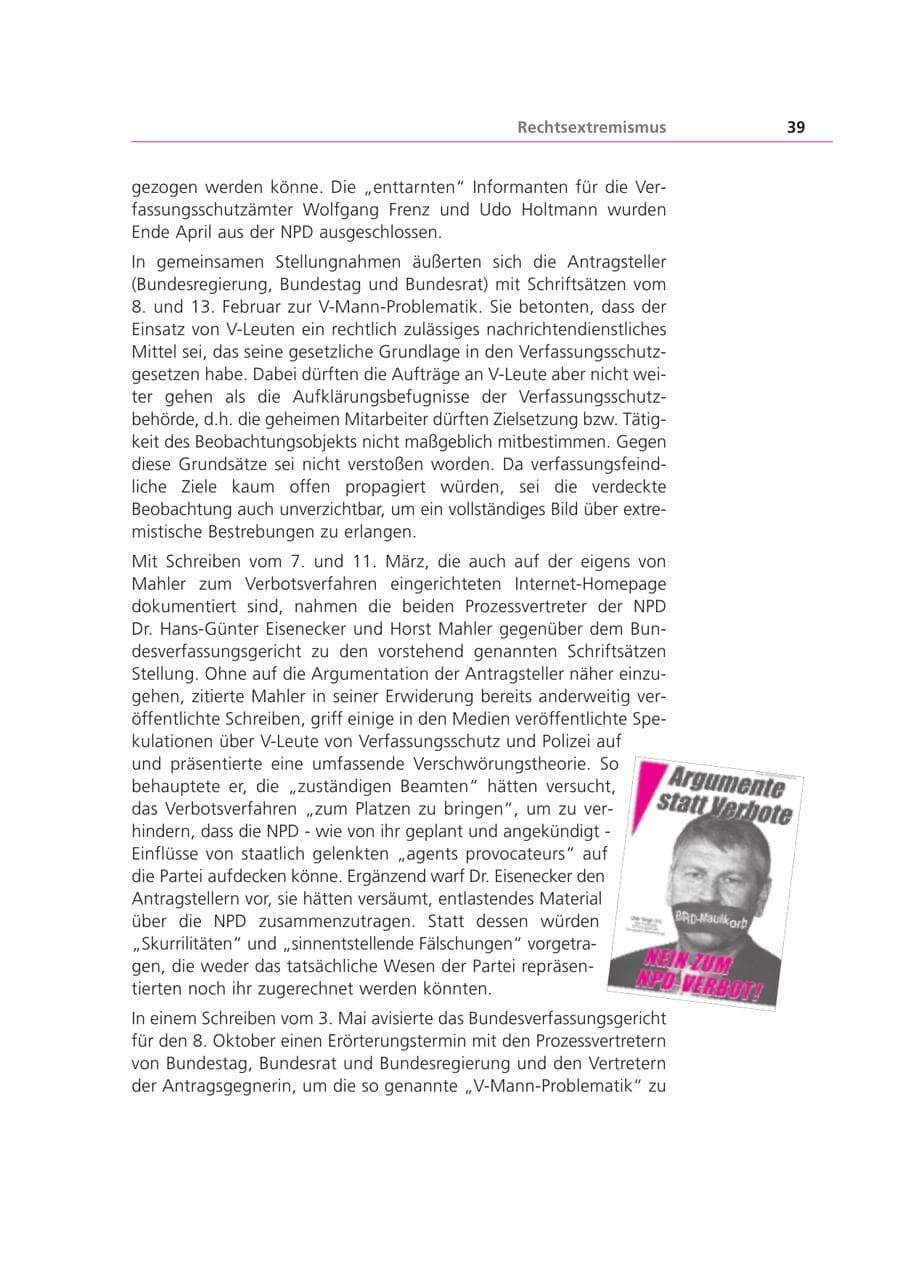 Seite 39 des Verfassungsschutzbericht 2002 Bayern