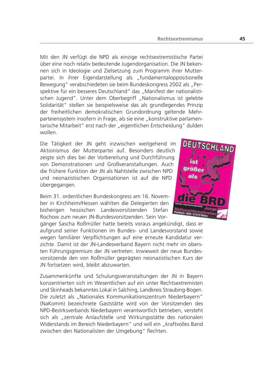 Seite 45 des Verfassungsschutzbericht 2002 Bayern