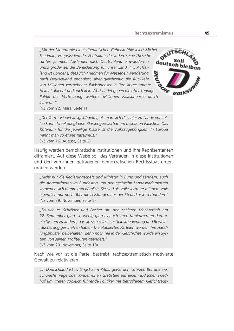 Seite 49 des Verfassungsschutzbericht 2002 Bayern
