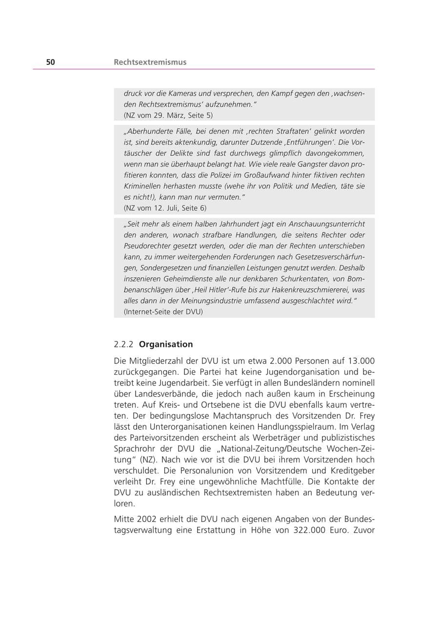 Seite 50 des Verfassungsschutzbericht 2002 Bayern