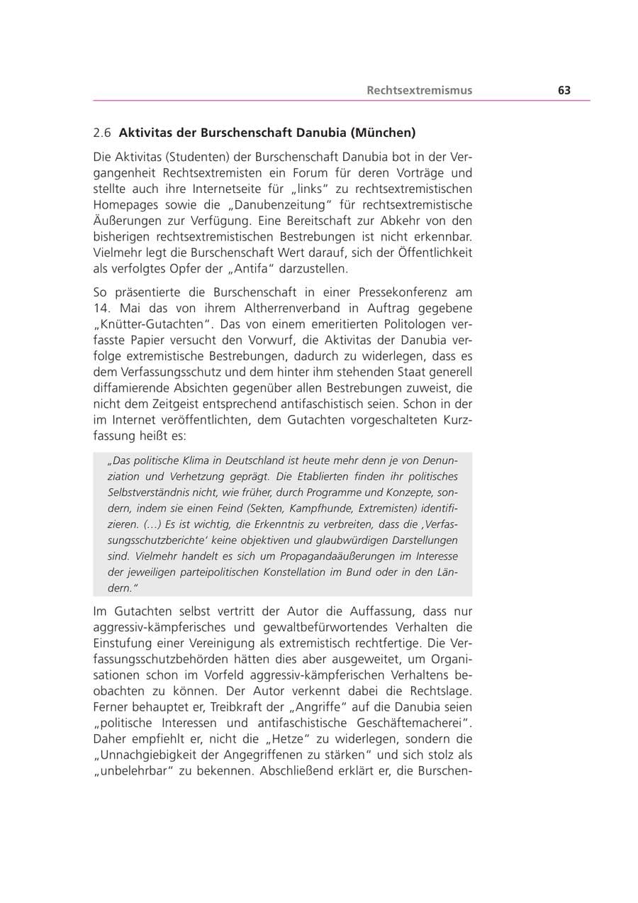 Seite 63 des Verfassungsschutzbericht 2002 Bayern