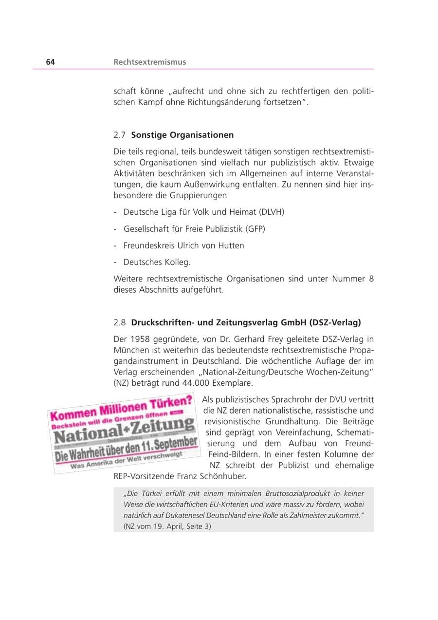 Seite 64 des Verfassungsschutzbericht 2002 Bayern