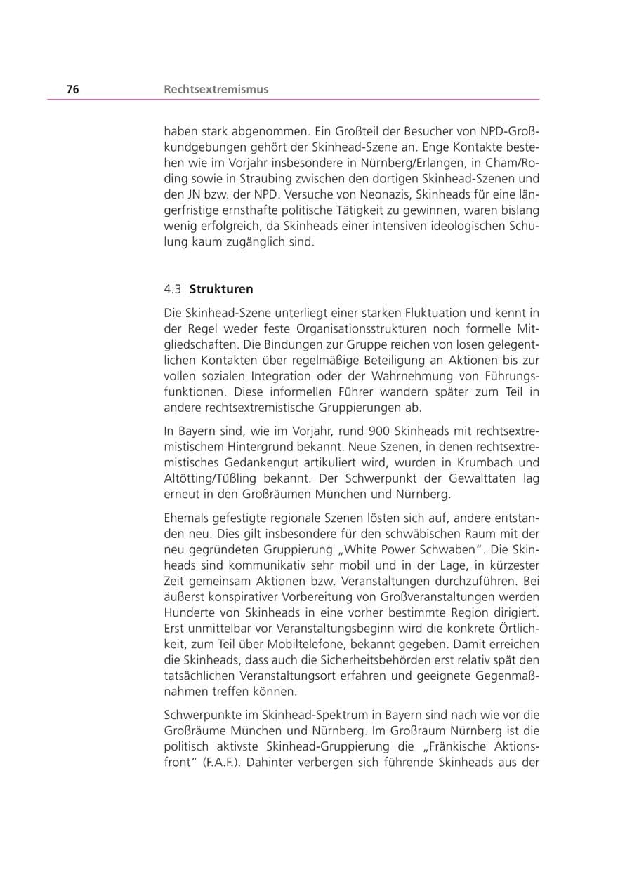 Seite 76 des Verfassungsschutzbericht 2002 Bayern