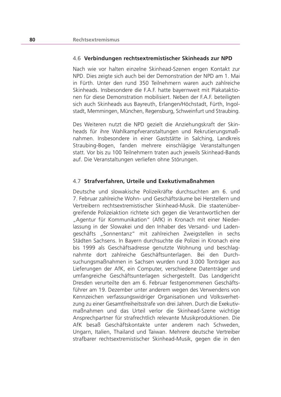 Seite 80 des Verfassungsschutzbericht 2002 Bayern