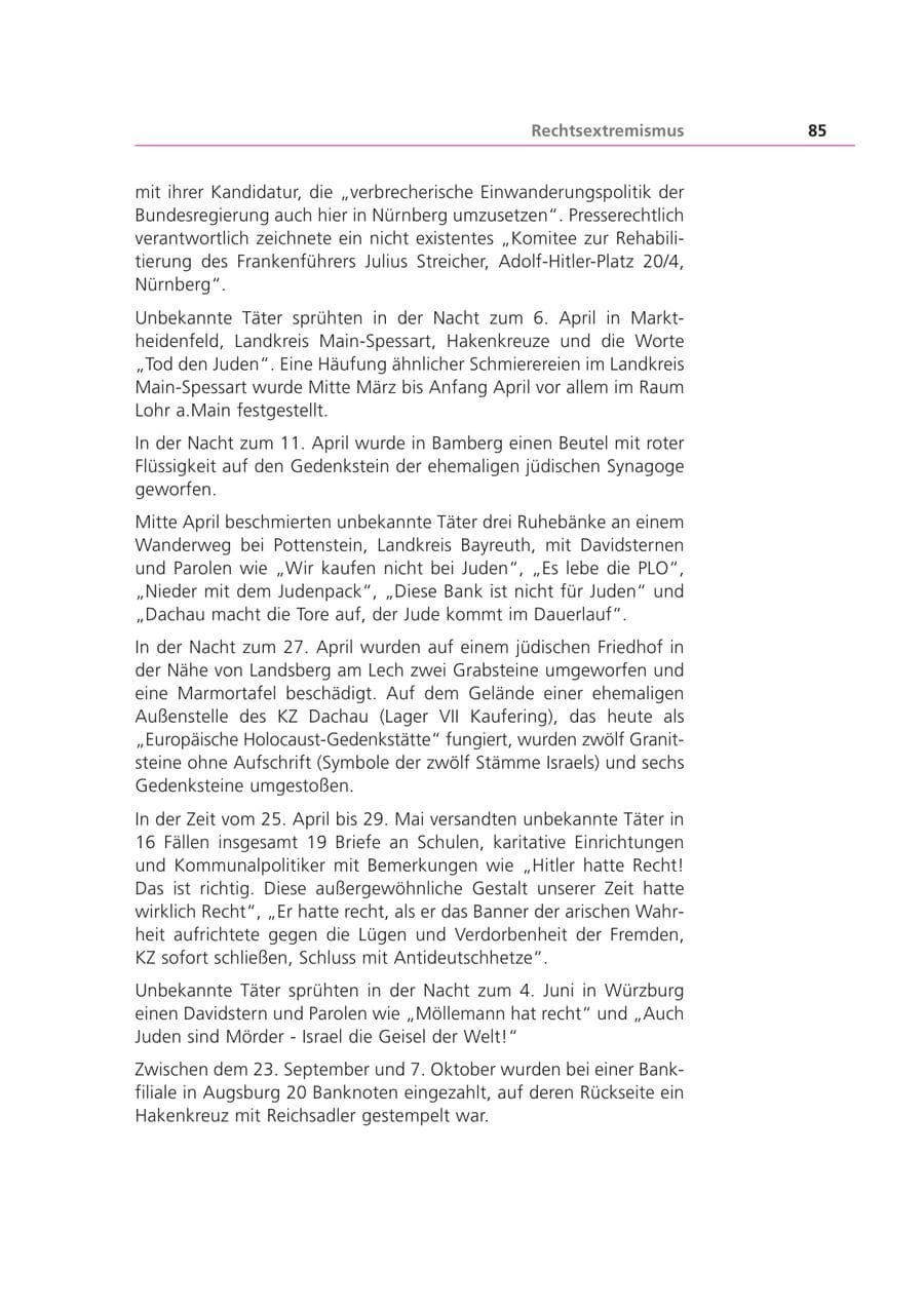 Seite 85 des Verfassungsschutzbericht 2002 Bayern