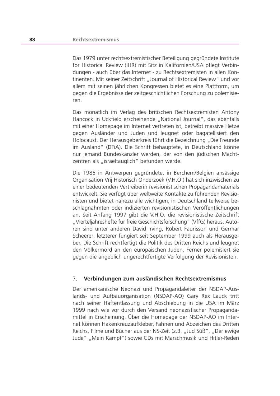 Seite 88 des Verfassungsschutzbericht 2002 Bayern