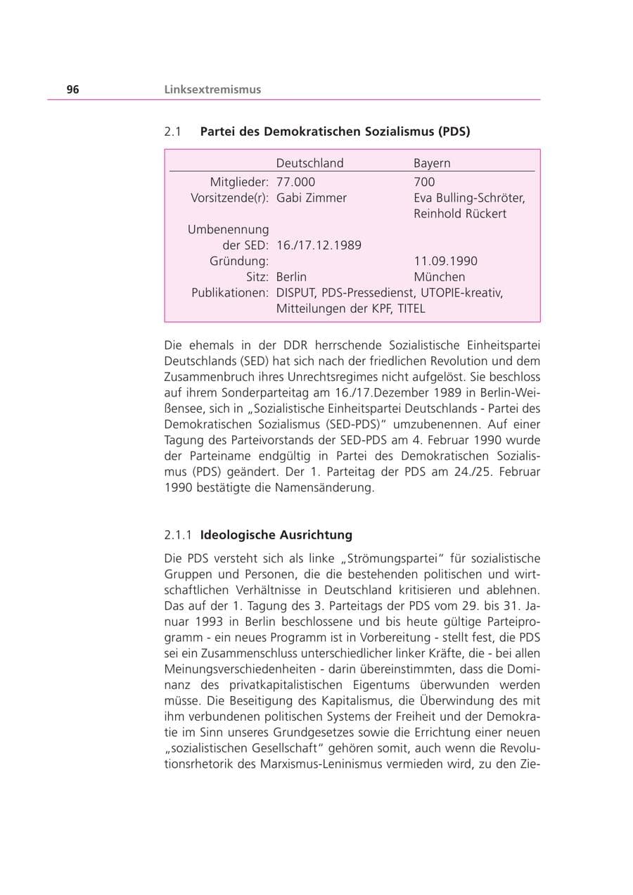 Seite 96 des Verfassungsschutzbericht 2002 Bayern