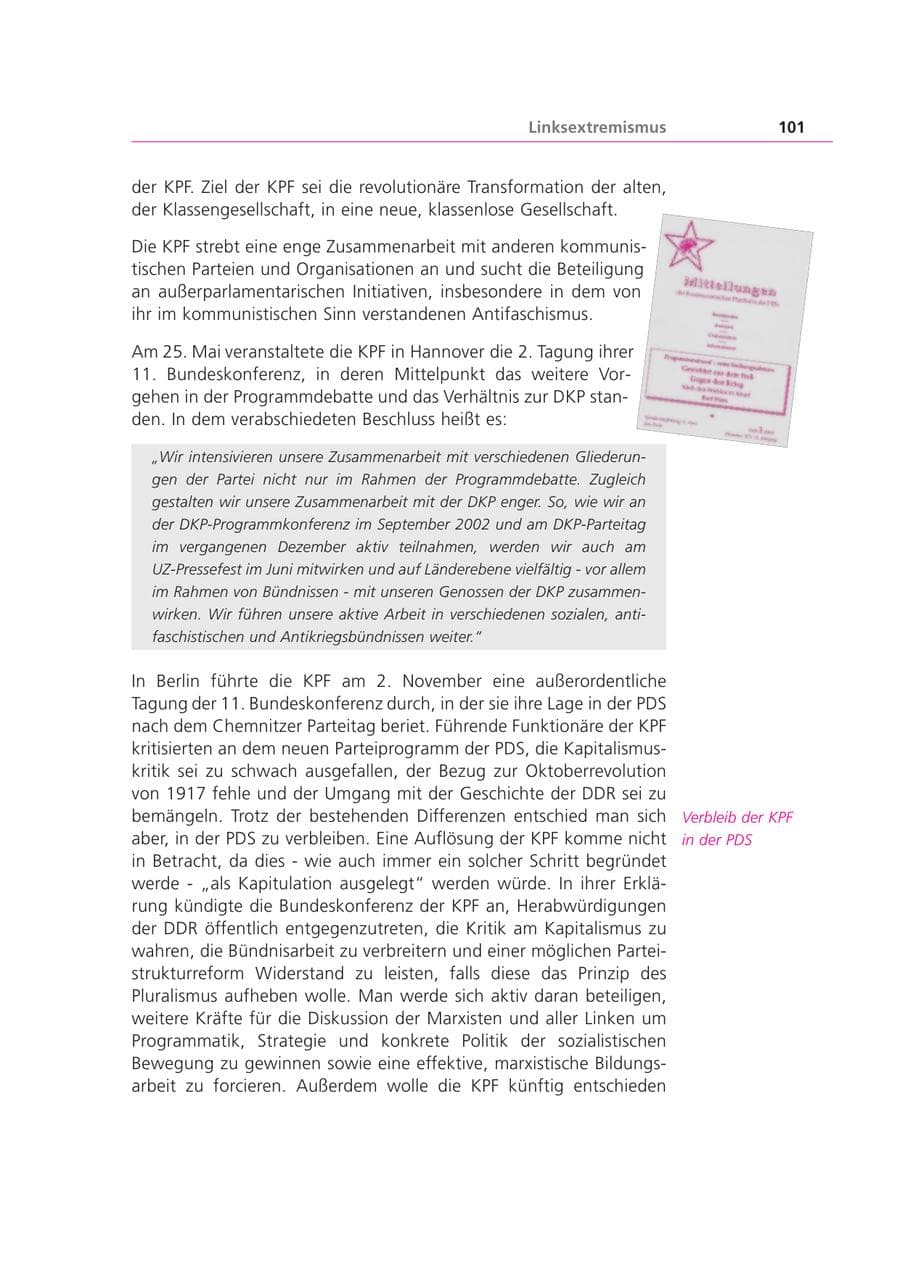 Seite 101 des Verfassungsschutzbericht 2003 Bayern