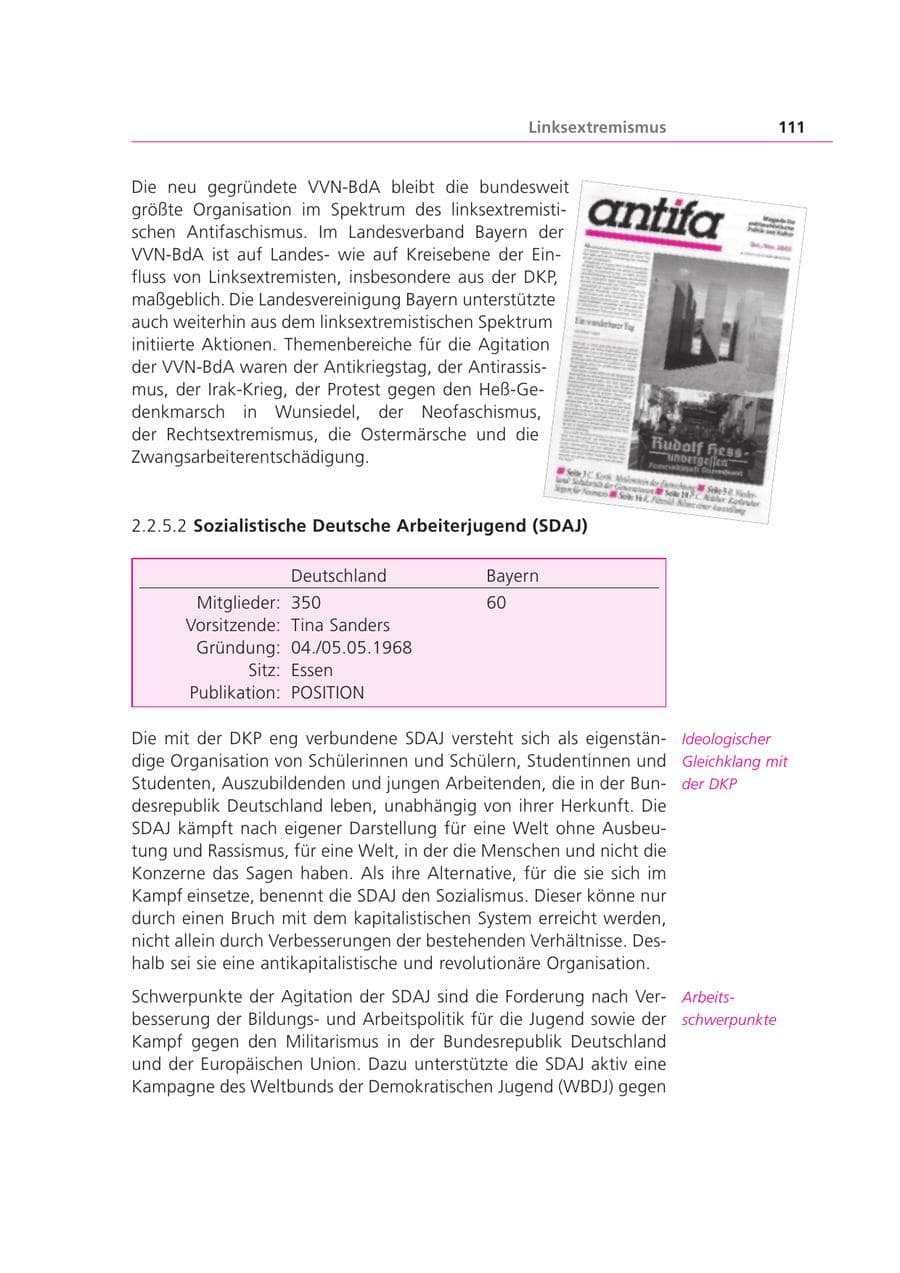 Seite 111 des Verfassungsschutzbericht 2003 Bayern