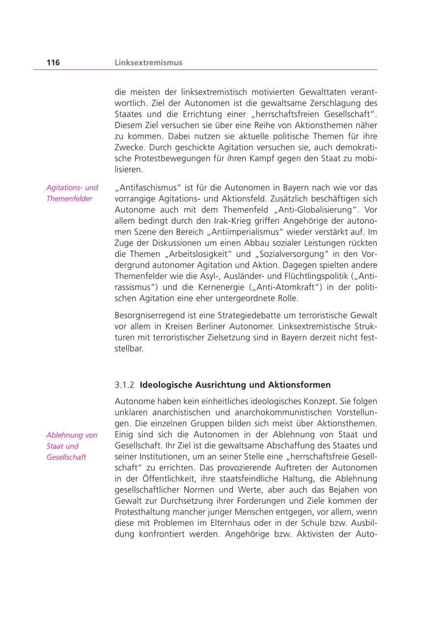 Seite 116 des Verfassungsschutzbericht 2003 Bayern
