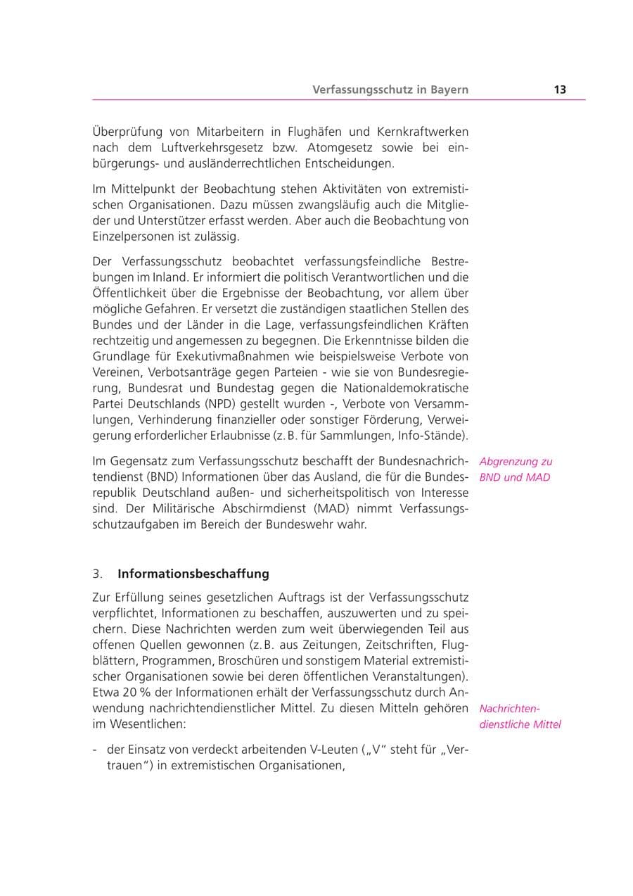 Seite 13 des Verfassungsschutzbericht 2003 Bayern