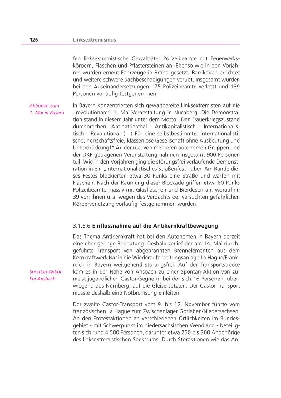 Seite 126 des Verfassungsschutzbericht 2003 Bayern