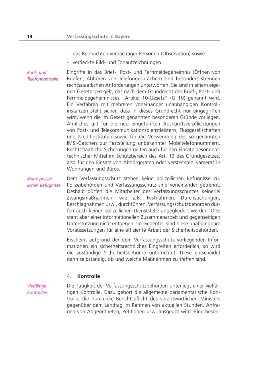Seite 14 des Verfassungsschutzbericht 2003 Bayern