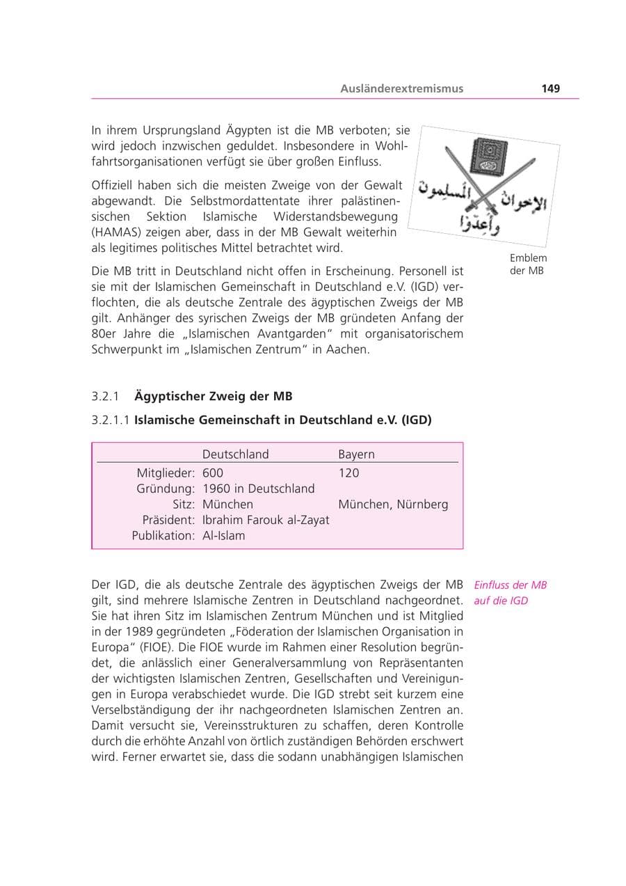 Seite 149 des Verfassungsschutzbericht 2003 Bayern