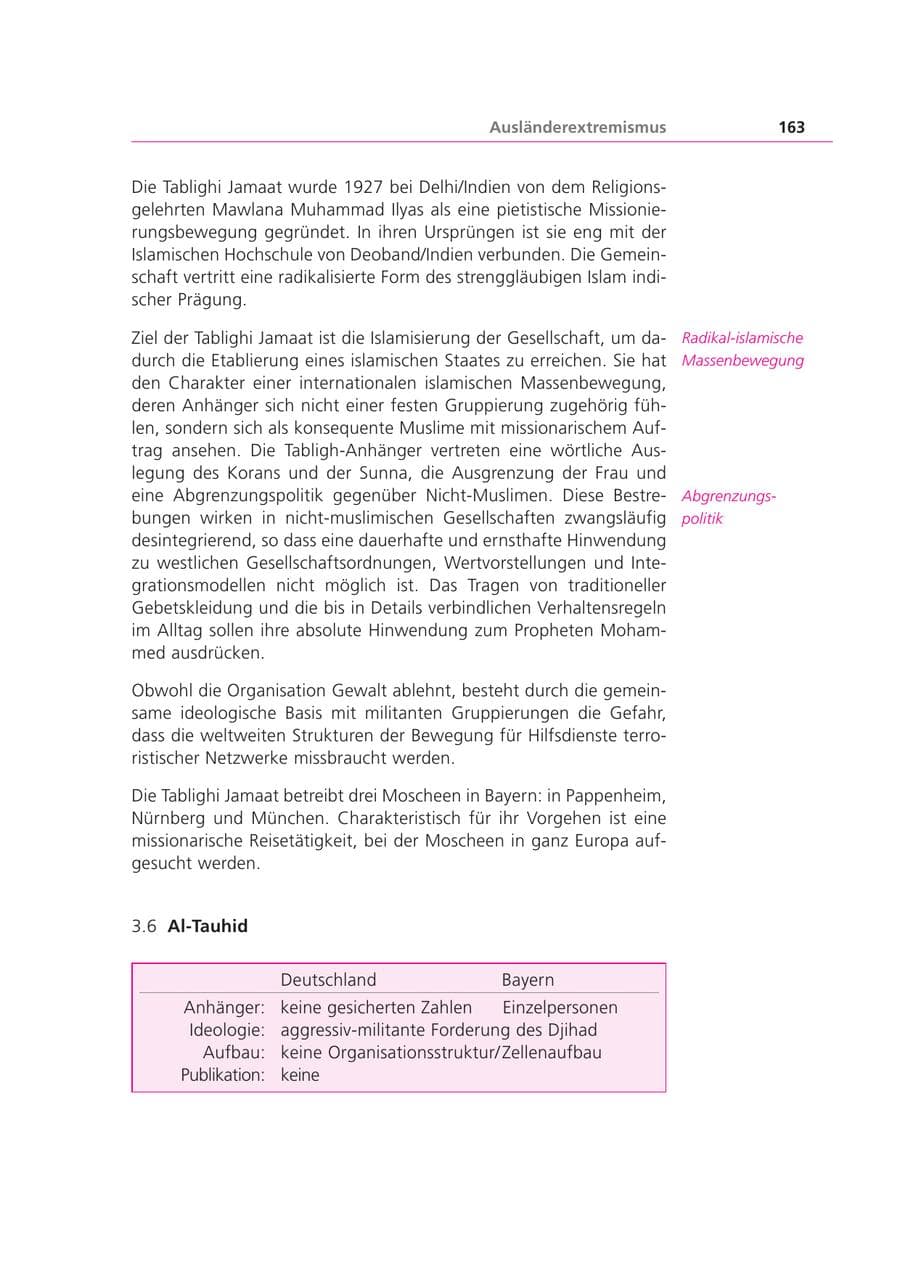 Seite 163 des Verfassungsschutzbericht 2003 Bayern