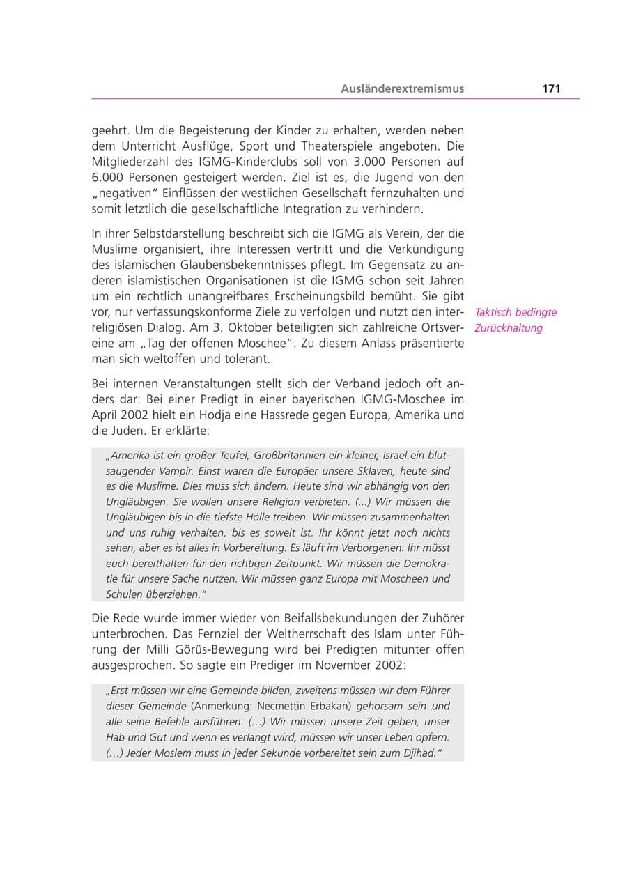 Seite 171 des Verfassungsschutzbericht 2003 Bayern