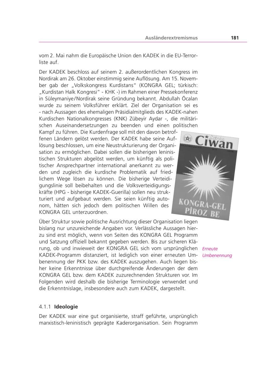Seite 181 des Verfassungsschutzbericht 2003 Bayern