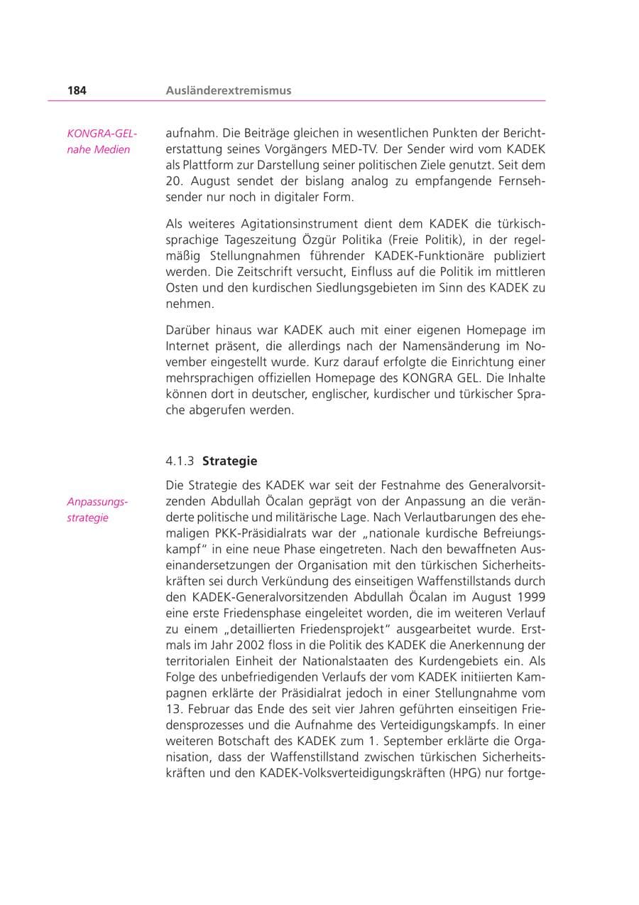 Seite 184 des Verfassungsschutzbericht 2003 Bayern
